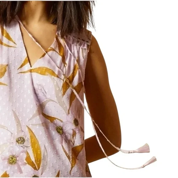 Ted Baker ‘JIYLENA’ Floral V-neck Sleeveless Top in Pink Cabana Women’s Size 0 - Picture 3 of 9